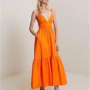 Nwt: sm Vibrant Abercrombie Coral Maxi Dress